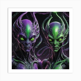 Two Aliens 2 Art Print