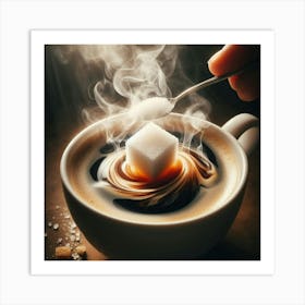 Sugar Cube In Coffee Art Print