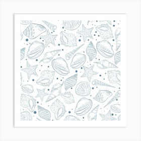 Sea Shells Seamless Pattern Art Print