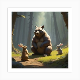 Bears In The Woods 1 Art Print