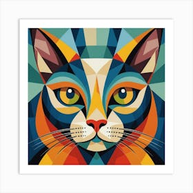 Geometric Cat Art Print