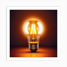 Vintage light Bulb Art Print