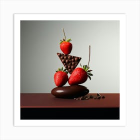 Strawbery And Choclate Art By Csaba Fikker017 Art Print