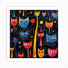 Cats In The Sky Art Print