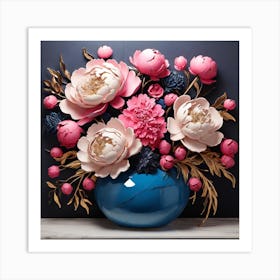 Peonies In A Vase Art Print