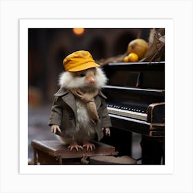 Chick On A Piano Art Print