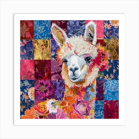 Patchwork Quilted Alpaca 1 Art Print