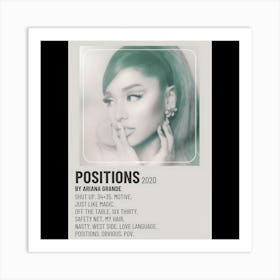 Positions - Ariana Grande, 2020 Art Print