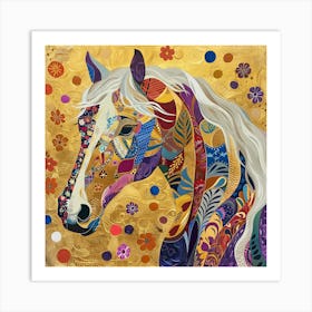 Patchwork Quilted Horse 2 Art Print