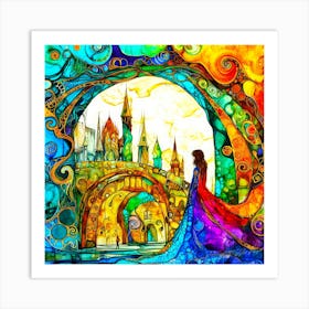 Gazing At - Gazing Ball Garden Art Print