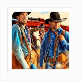 Just Us Cowboys Art Print