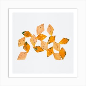 Diamonds Connected Polka Dotstan Orange Green2 1 Art Print