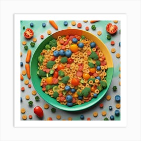 Colorful Cereal Bowl Art Print