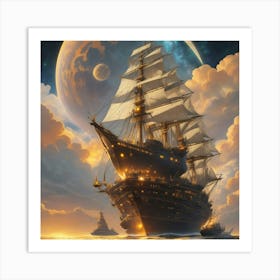 Ship In The Sky Art Print