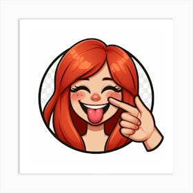 Red Haired Girl Smiling Art Print