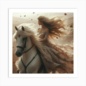 Girl Riding A Horse 4 Art Print