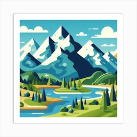 Landscape Illustration Art Print