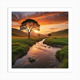 Lone Tree In A Field Art Print