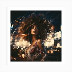 Portrait Of A Woman With Afro Art Print