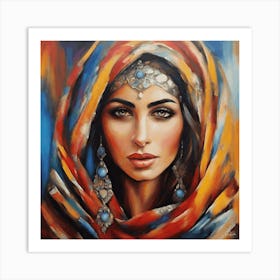 Wall art Moroccan berber Woman In A Scarf Art Print