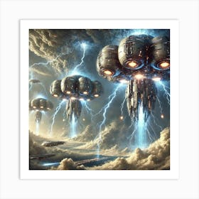 Sky Scorchers Atmospheric Artillery Art Print