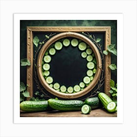 Frame With Cucumbers Art Print