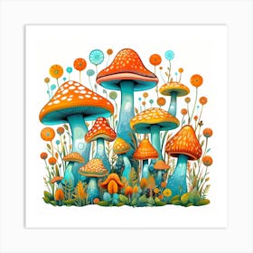 Mushrooms Canvas Print Art Print