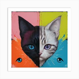 Two Cats With Blue Eyes Art Print