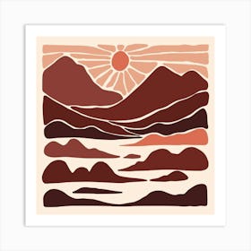 Sunset In The Mountains 13 Art Print