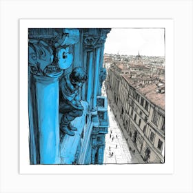 Boy On A Balcony Art Art Print