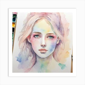 Watercolor Of A Girl 22 Art Print