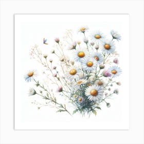 Flowers of Daisies 3 Art Print