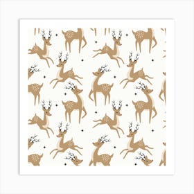 Christmas Deer Art Print