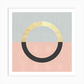 Geometry with gold and textures 5 Art Print