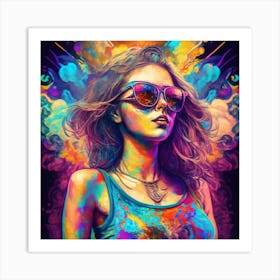 Psychedelic Girl Art Print