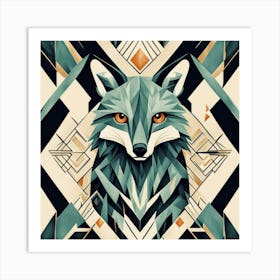 Geometric Fox 1 Art Print