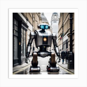 Robot On The Street 37 Art Print