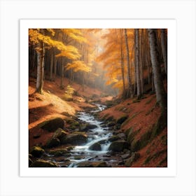 River in autmn Art Print