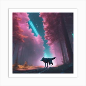 Wolf In The Forest 81 Art Print