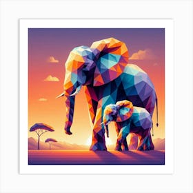 The Mystic Mates Elephants Art Print