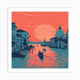 A Venice With Grand Canal Minimal Illustration 1720474812 4 Art Print