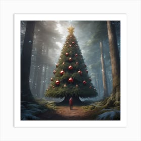 Christmas Tree In The Forest 24 Art Print