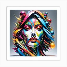 Colorful Woman Rainbow Art Print