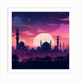 Islamic City At Night 3 Art Print