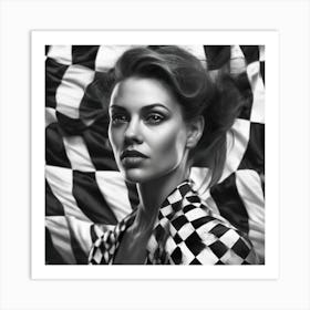 Checkered Girl Art Print