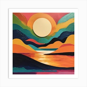 Sunset In The Mountains 9 Art Print