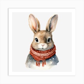 Rabbit In Scarf 1 Art Print