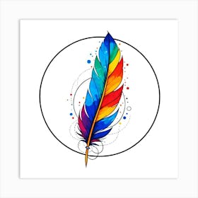 Feather In A Circle 1 Art Print