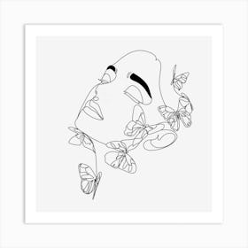 Butterfly Face Line art 1 Art Print