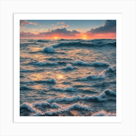 Sunset Over The Ocean Art Print